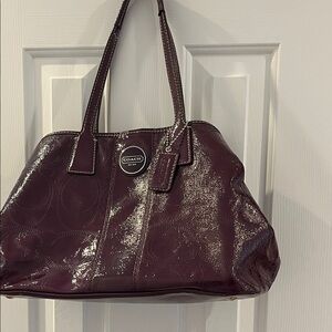 Coach Shimmering Purple Shoulder Bag